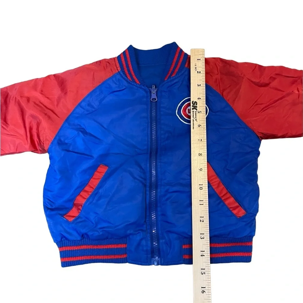 Majestic Chicago Cubs reversible kids size 3T Blue and Red lined patch Jacket